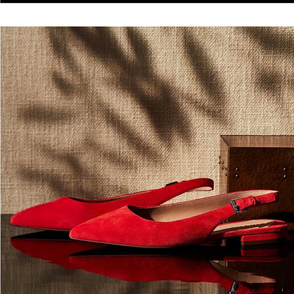 Elegant Red Slingback Flats